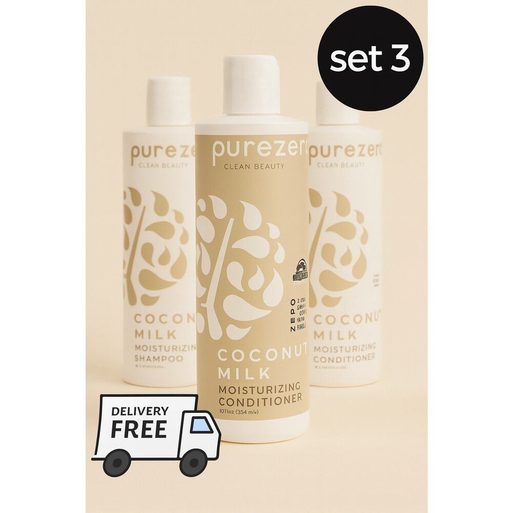 Purezero Coconut Milk Shampoo & Conditioner Set 3 | Clean Beauty, Vegan
